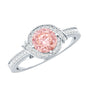 IGI Certified Lab Grown Pink Diamond Halo Engagement Ring for Women