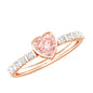IGI Certified 1 CT Lab Grown Pink Diamond Heart Engagement Ring with Side Stones