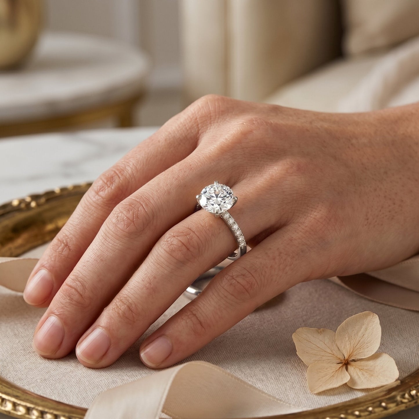 IGI Certified 3 Carat Lab Grown Diamond Statement Ring for Women