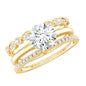 Round shape Solitaire Moissanite Trio Wedding Ring Set