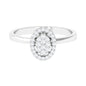Natural Diamond Cluster Engagement Ring with Halo