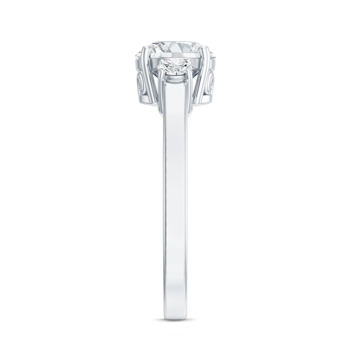 Moissanite Three Stone Round Engagement ring