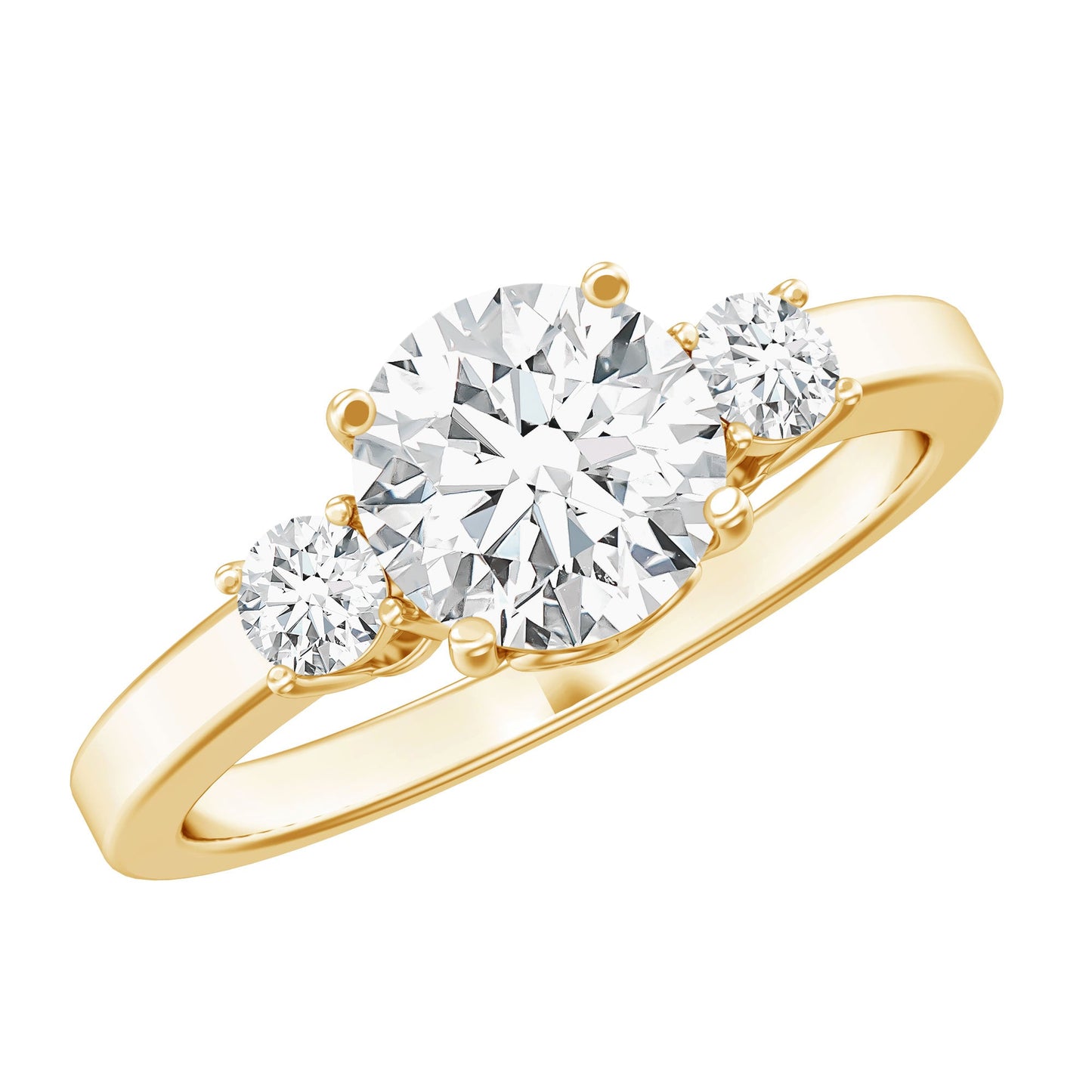 Moissanite Three Stone Round Engagement ring