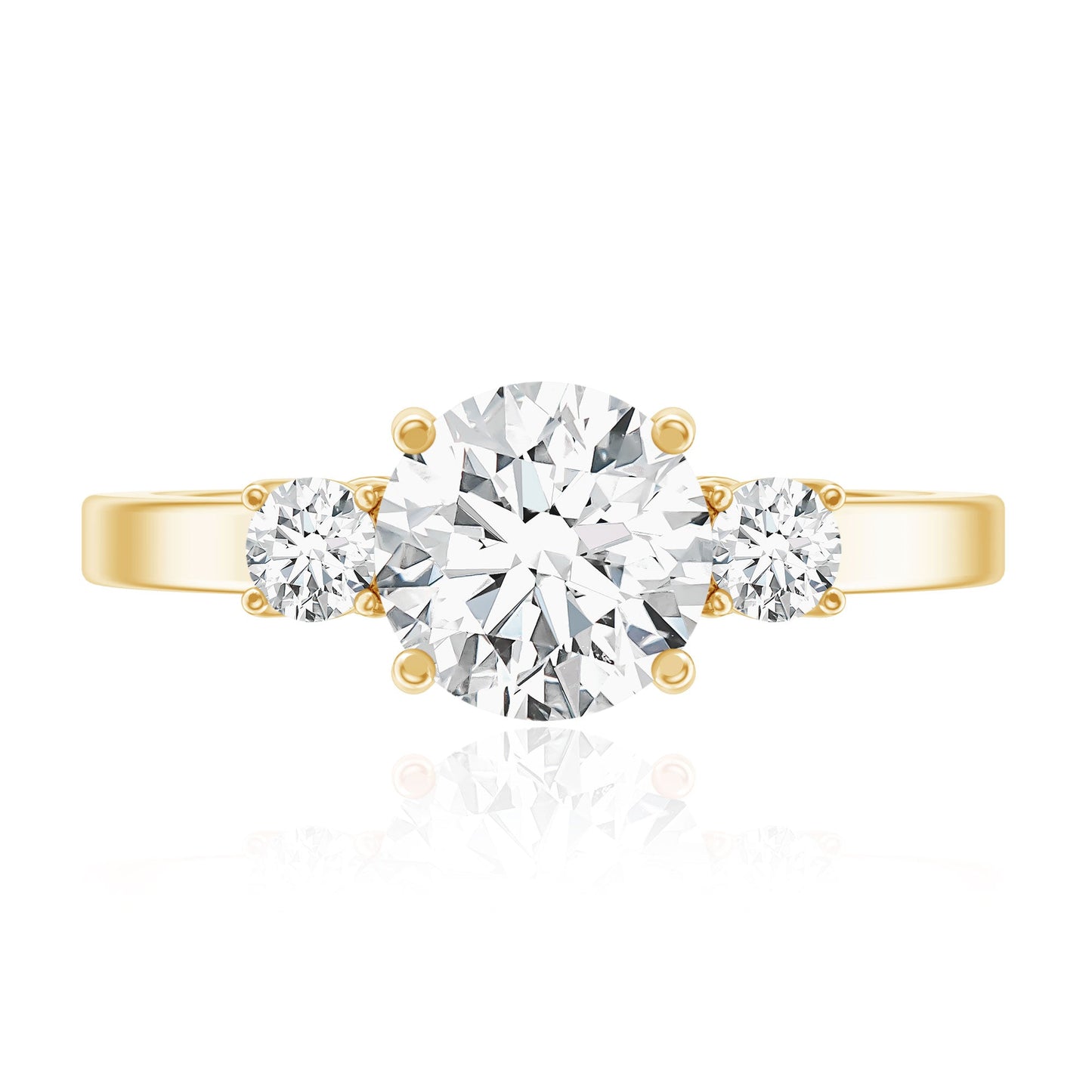Moissanite Three Stone Round Engagement ring