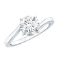 Certified Moissanite Solitaire Engagement Ring with Bypass Shank