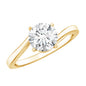 Certified Moissanite Solitaire Engagement Ring with Bypass Shank