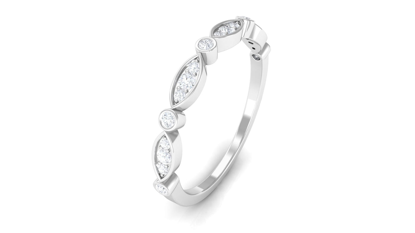 Certified Natural Diamond Half Eternity Ring for Anniversary