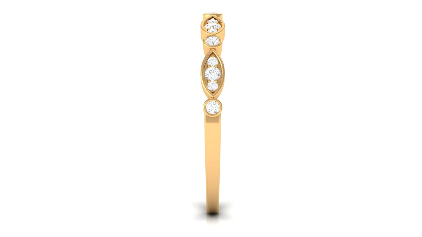 Certified Natural Diamond Half Eternity Ring for Anniversary