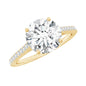 Certified Moissanite Round Cut Solitaire Ring with Side Stones