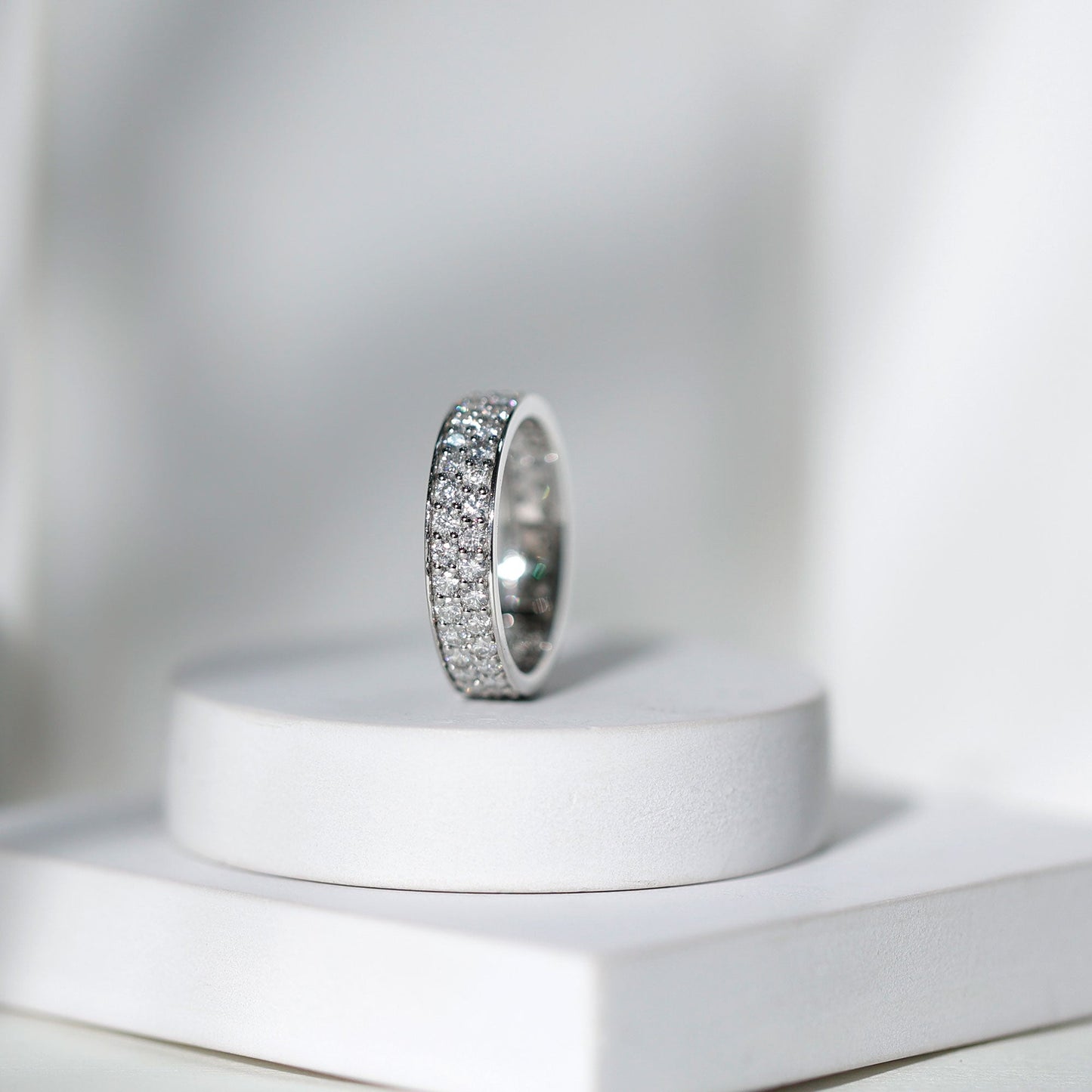 Certified Moissanite Full Eternity Wedding Band For Women