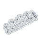 Certified Round Cut Moissanite Halo Classic Band Ring