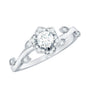 Natural Diamond Flower Engagement Ring For Women