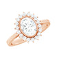 Oval Halo Engagement Ring with Moissanite