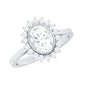 Oval Halo Engagement Ring with Moissanite