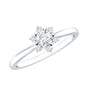 Round Moissanite Flower Promise Ring for Her