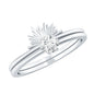 Certified Natural Diamond Promise Ring with Sunburst Enhancer