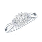 Diamond Flower Engagement Ring with Split Shank