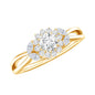 Diamond Flower Engagement Ring with Split Shank