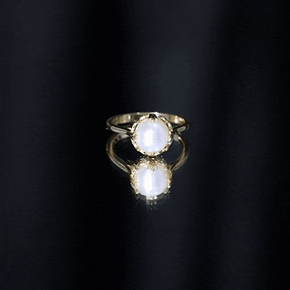 Cultured 7.4 Carat Freshwater Pearl Solitaire Engagement Ring