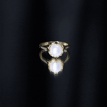 Cultured 7.4 Carat Freshwater Pearl Solitaire Engagement Ring