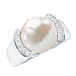 8 Carat Freshwater Pearl Statement Engagement Ring with Diamond
