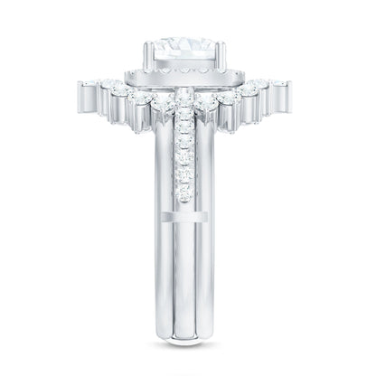 Cushion Cut Moissanite Vintage Inspired Wedding Ring Set