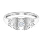 Diamond Textured Signet Ring for Men