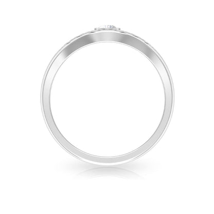 Diamond Textured Signet Ring for Men