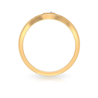 Diamond Textured Signet Ring for Men