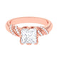 Certified Princess Cut Moissanite Designer Engagement Ring