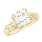 Certified Princess Cut Moissanite Designer Engagement Ring