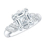 3 Carat Asscher Cut Moissanite Solitaire Engagement Ring in Petal Prong Setting