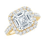 2.5 Carat Certified Asscher Cut Moissanite Halo Engagement Ring