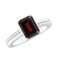 2 Carat Natural Garnet Emerald Cut Engagement Ring with Diamond