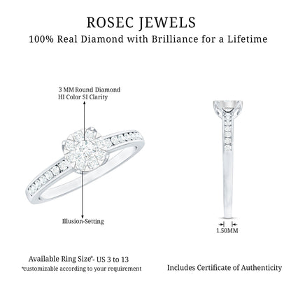 Illusion Set Diamond Engagement Ring