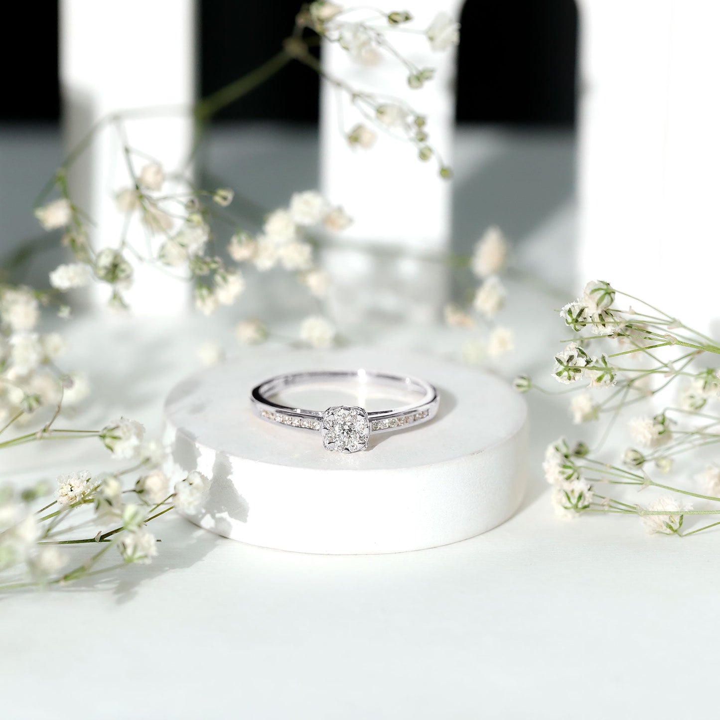 Illusion Set Diamond Engagement Ring