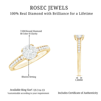 Illusion Set Diamond Engagement Ring