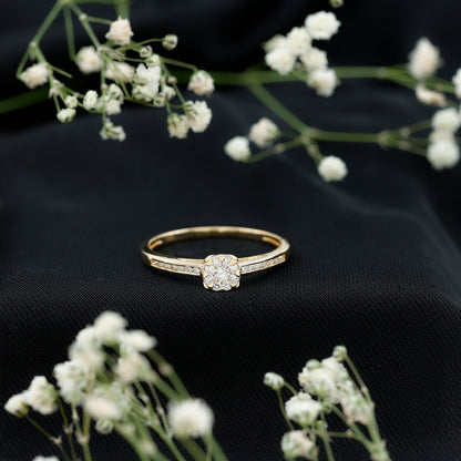 Illusion Set Diamond Engagement Ring