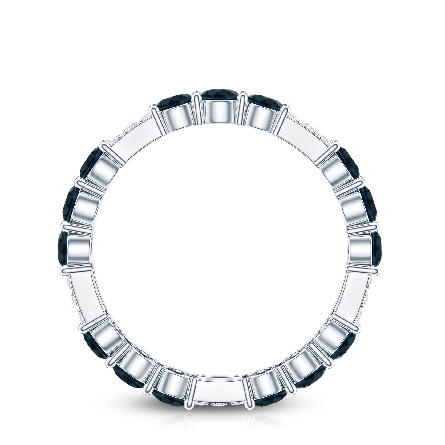 London Blue Topaz and Diamond Designer Full Eternity Band
