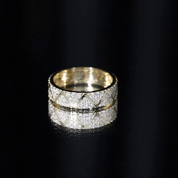 Certified Moissanite Wide Eternity Band Ring