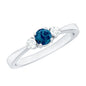 0.6 Carat London Blue Topaz Proposal Ring with Diamond