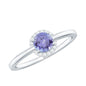 Natural Tanzanite Engagement Ring with Diamond Halo