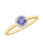 Natural Tanzanite Engagement Ring with Diamond Halo