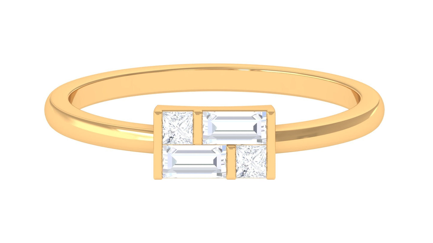 Certified Natural Diamond Promise Ring in East West Style