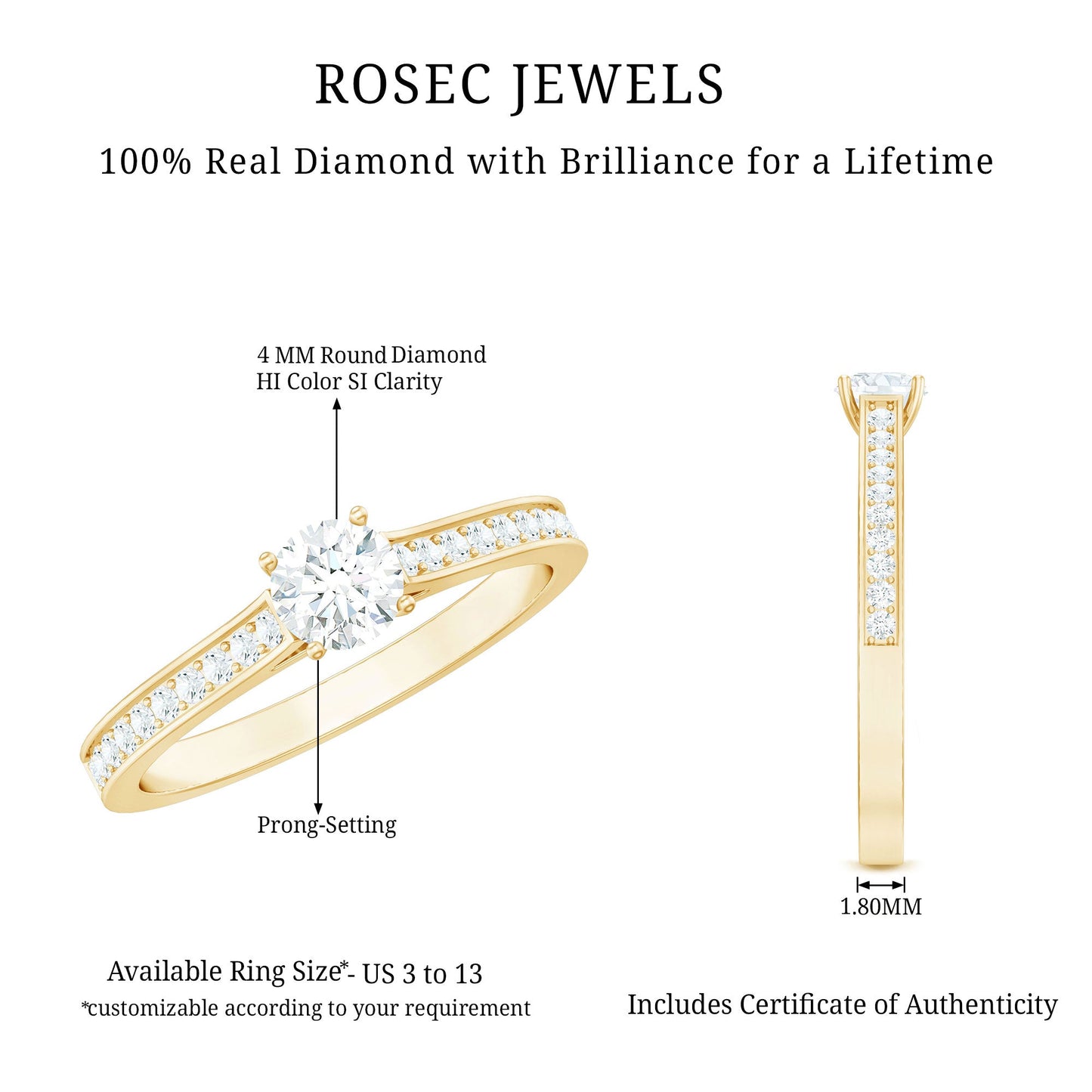 Certified Natural Diamond Promise Ring