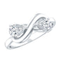 Lab Grown Diamond Toi Et Moi Promise Ring with Infinity Knot