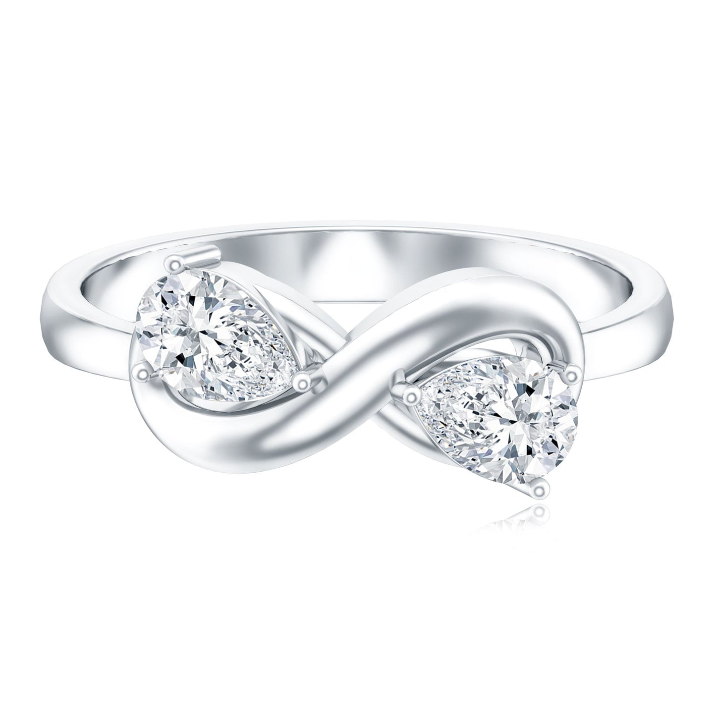 Lab Grown Diamond Toi Et Moi Promise Ring with Infinity Knot