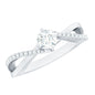 Minimal Diamond Engagement Ring with Crossover Shank