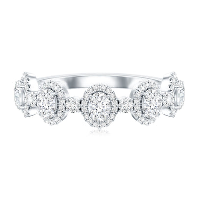 Designer Lab Grown Diamond Half Eternity Wedding Band Ring