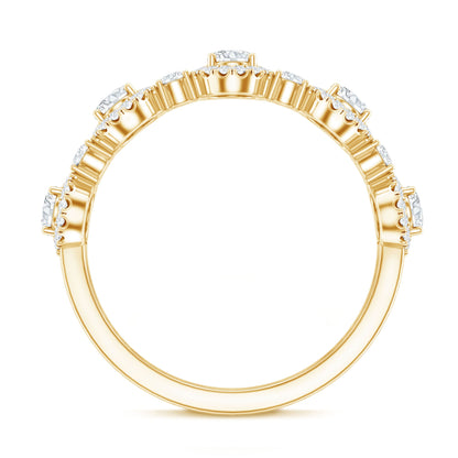 Designer Lab Grown Diamond Half Eternity Wedding Band Ring